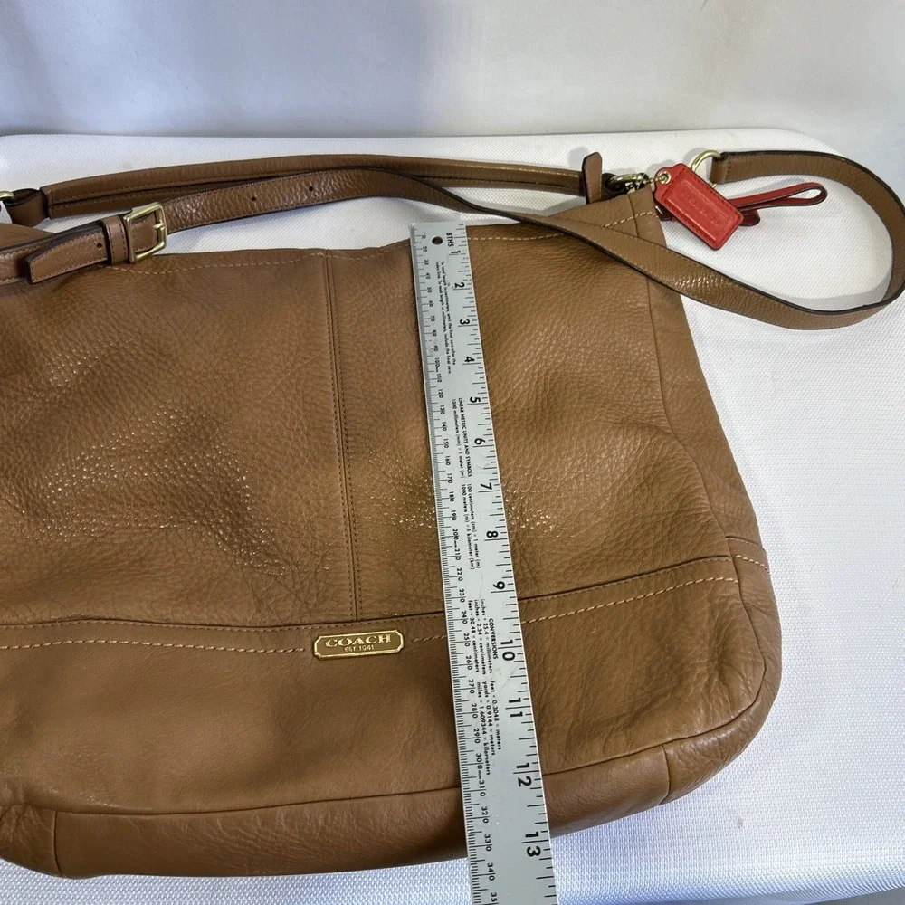 COACH #F23293  Pebble Brown Leather Hobo 2Way Shoulder/Hand Bag